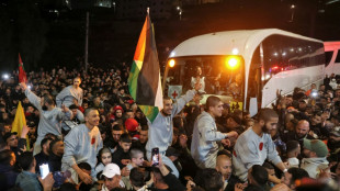 Liesse &agrave; Ramallah &agrave; l'arriv&eacute;e des prisonniers palestiniens lib&eacute;r&eacute;s