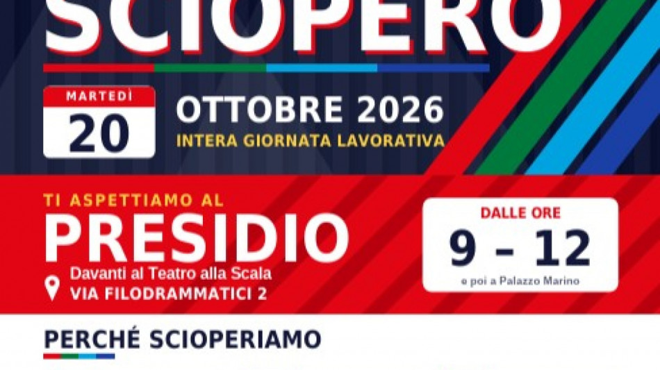 'Senza di noi non s'alza il sipario', marted&igrave; presidio dei lavoratori della Scala