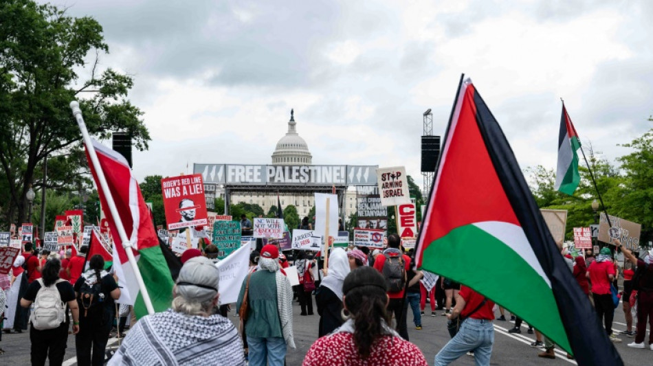 Milhares protestam contra Netanyahu em frente ao Capit&oacute;lio dos EUA