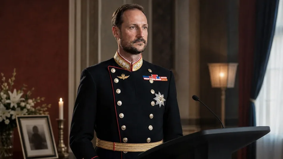 Haakon VIII. w&uuml;rdigt verstorbenen K&ouml;nig Harald in erster Ansprache