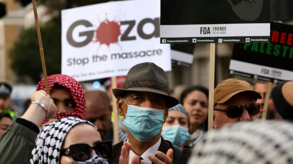 Thousands rally in London in solidarity with Palestinians